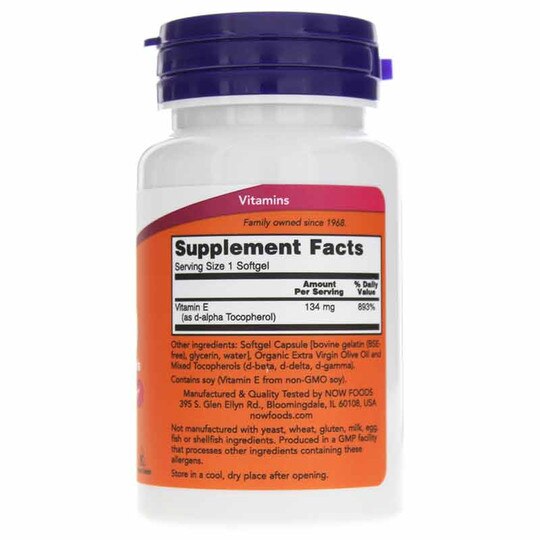 E-200 Natural with Mixed Tocopherols, 100 Softgels, NOW