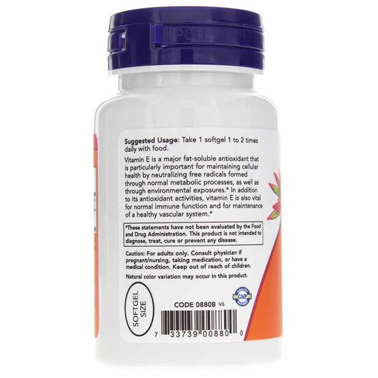 E-200 Natural with Mixed Tocopherols, 100 Softgels, NOW