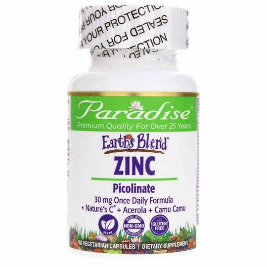Earth's Blend Zinc Picolinate, 90 Veg Capsules, PHE