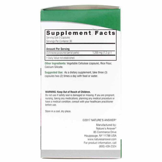 Echinacea 1200 Mg, 90 Veg Capsules, NAN