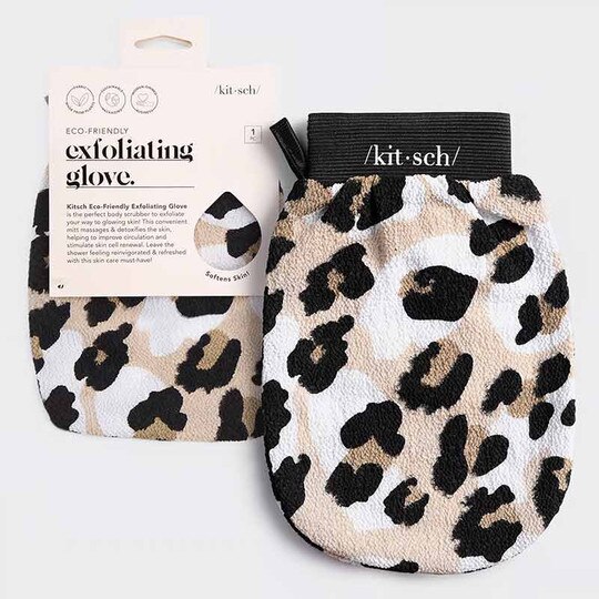 Eco-Friendly Exfoliating Glove - Leopard, 1 Piece, KT