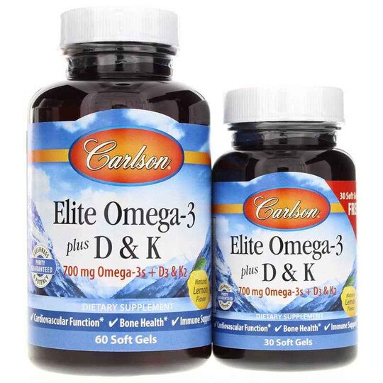 Elite Omega-3 plus D & K Bonus Pack, 90 Softgels, CL