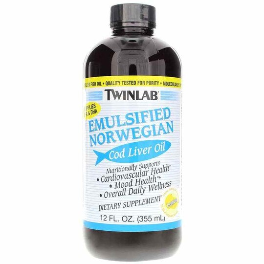 Emulsified Norwegian Cod Liver Oil Liquid, Twinlab