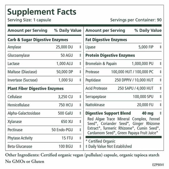 Enzyme Power Full-Spectrum Digestive Support Capsules, 90 Capsules, PSY