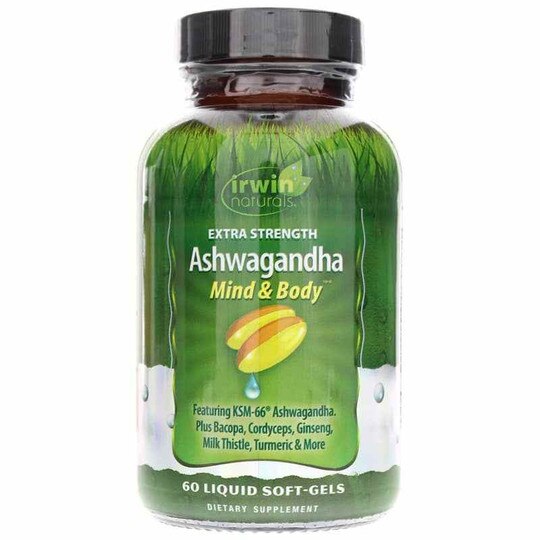 Extra Strength Ashwagandha, 60 Liquid Softgels, IRN