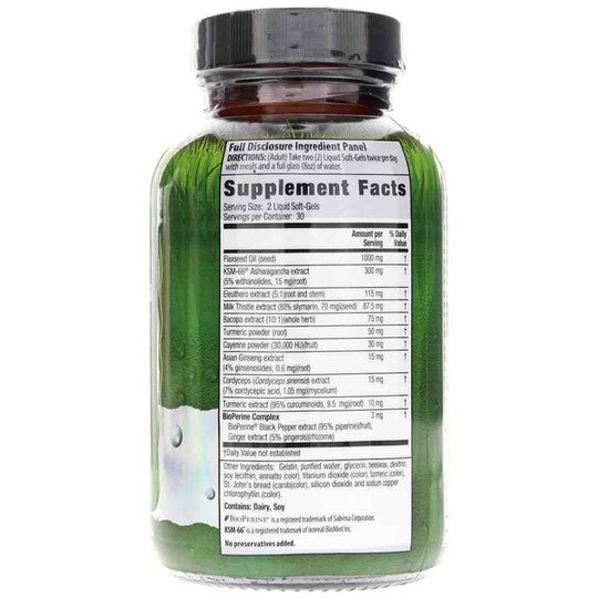 Extra Strength Ashwagandha, 60 Liquid Softgels, IRN