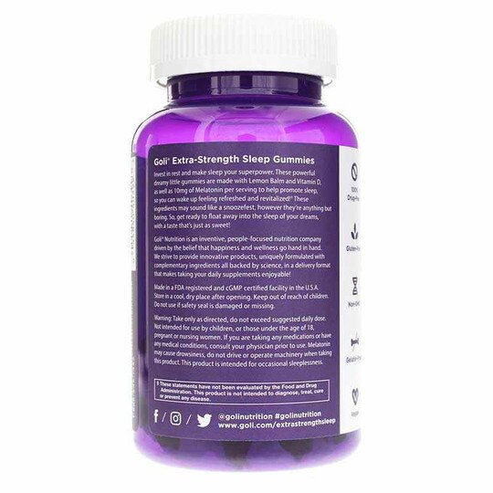 Extra Strength Sleep Gummies, Goli Nutrition