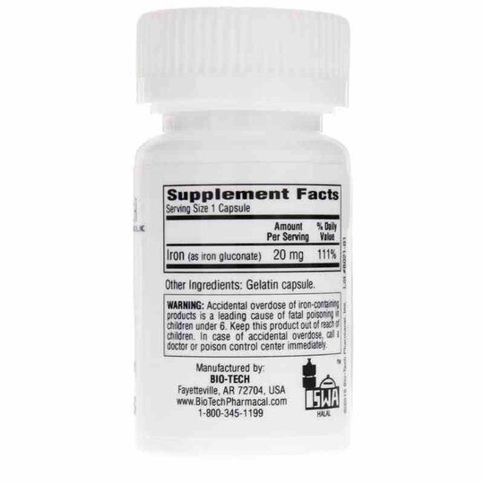 Fe-20 Iron, 100 Capsules, BTP