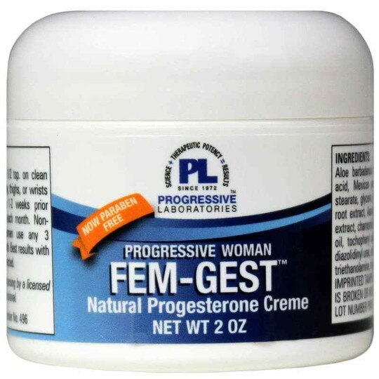 FemGest Natural Progesterone Creme, Progressive Labs