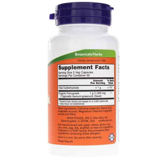 Fenugreek 500 Mg, 100 Veg Capsules, NOW