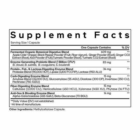 Fermented Digestive Enzymes, 90 Capsules, CDE