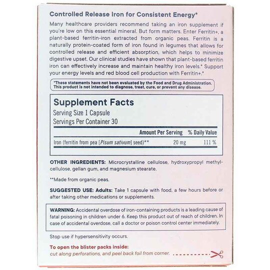 Ferritin+, 30 Capsules, FL