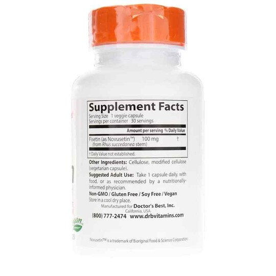 Fisetin 100 Mg, 30 Veg Capsules, DRB