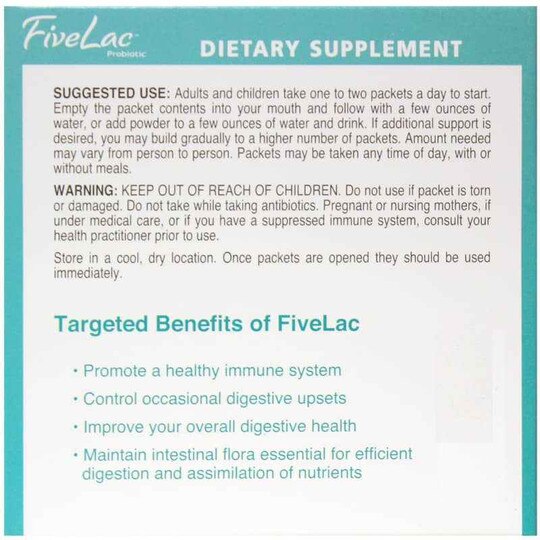 FiveLac Probiotic Lemon Flavor, 60 Packets, GHT