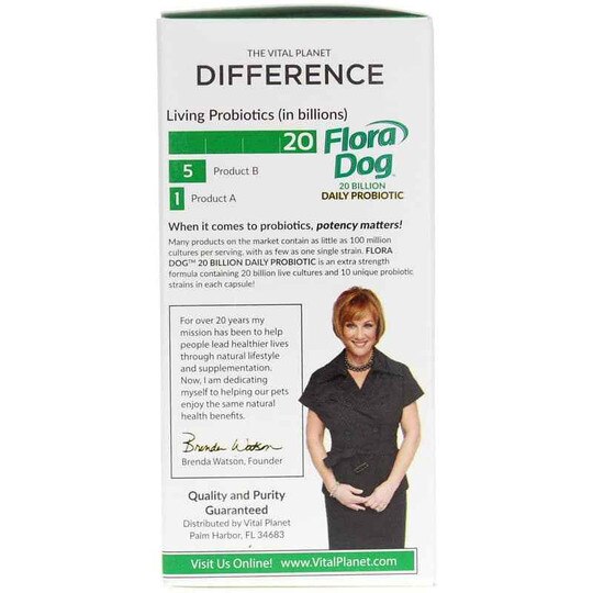 Flora Dog Probiotic 20 Billion CFU Capsules , 30 Veg Ca, VTP