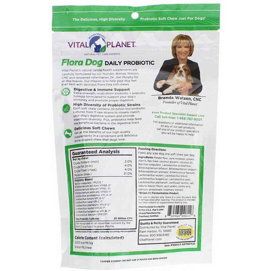 Flora Dog Probiotic 20 Billion CFU Soft Chews , 30 Soft, VTP