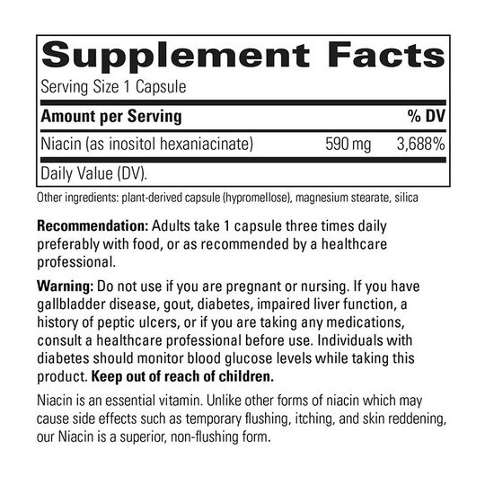 Flush-Free Niacin, 60 Veg Capsules, INT