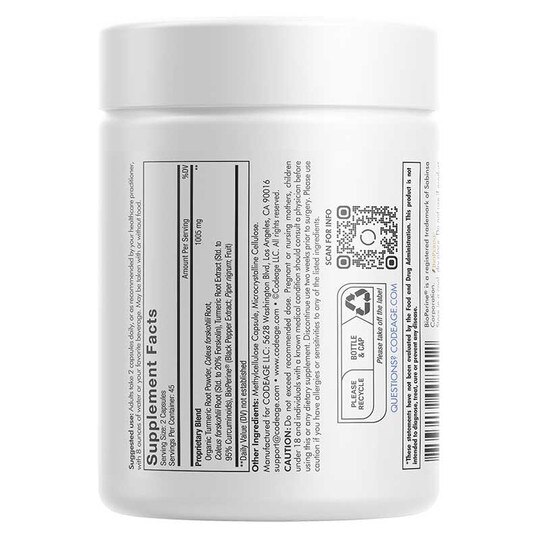 Forskolin Turmeric, 90 Capsules, CDE