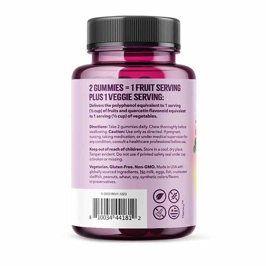 Fruit & Veggie Gummy Berry Lemon, 60 Gummies, LSE
