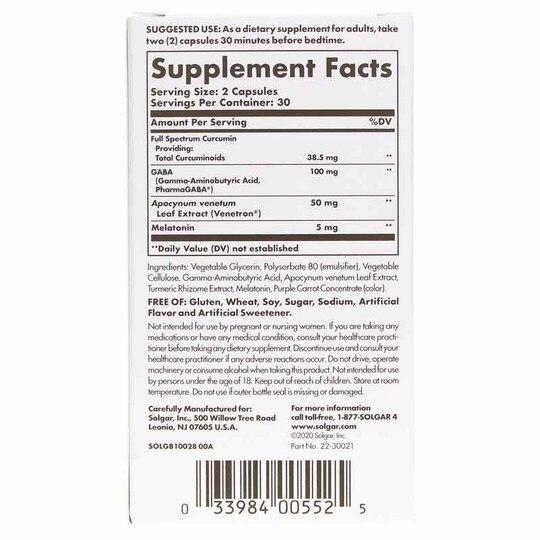 full spectrum curcumin sleep ease solgar