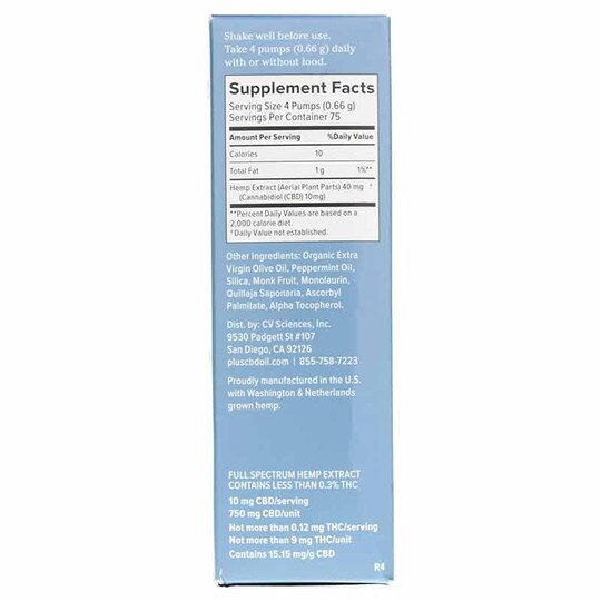 Full Spectrum Hemp Extract 750 Mg Extra Strength, PCBD