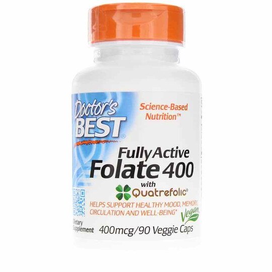 Fully Active Folate 400 Mcg, 90 Veg Capsules, DRB