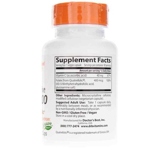 Fully Active Folate 400 Mcg, 90 Veg Capsules, DRB