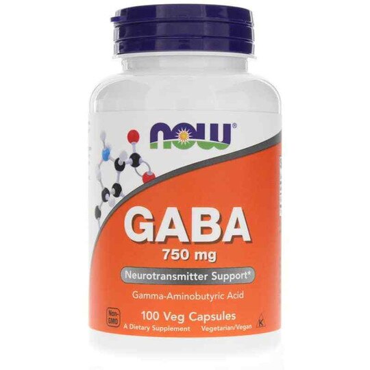 GABA 750 Mg, 100 Veg Capsules, NOW