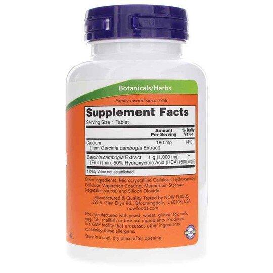 Garcinia 1000 Mg, 120 Tablets, NOW