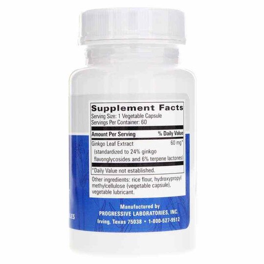 Ginkgo Biloba 60, 60 Veg Capsules, PGL