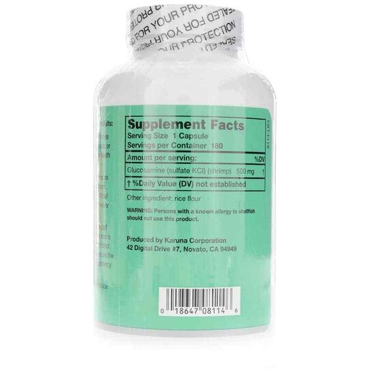 GlucoSulfate KCl 500 Mg, 180 Capsules, Karuna, 180 Caps, KRU