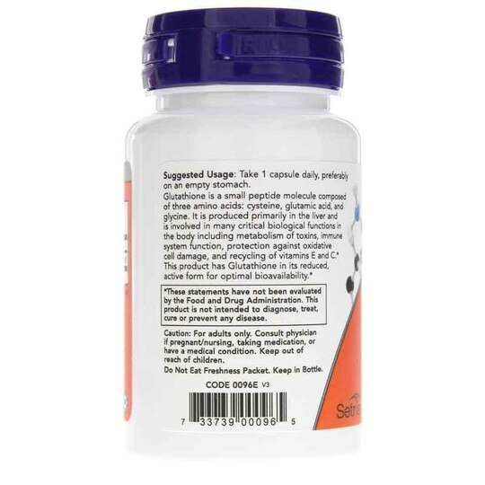 Glutathione 250 Mg, 60 Veg Capsules, NOW
