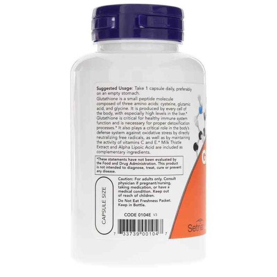 Glutathione 500 Mg, 60 Veg Capsules, NOW