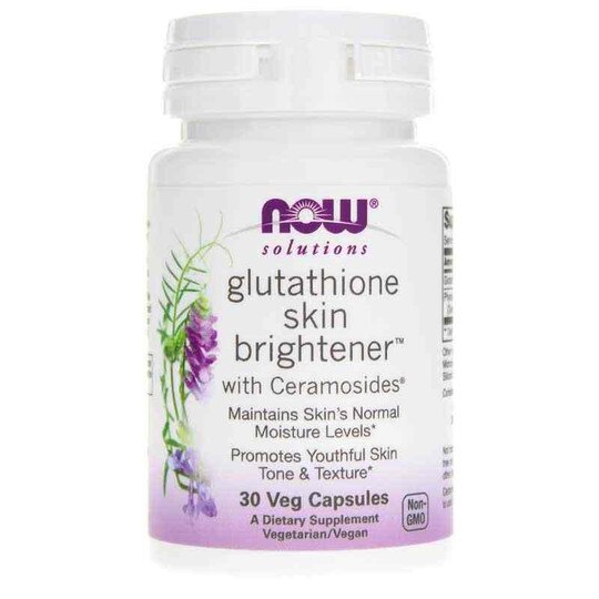 Glutathione Skin Brightener with Ceramosides, 30 Veg Capsules, NOW