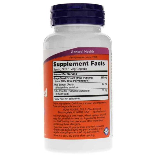 Grape Seed 250 Mg Extra Strength, 90 Veg Capsules, NOW