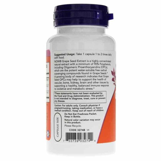Grape Seed 250 Mg Extra Strength, 90 Veg Capsules, NOW