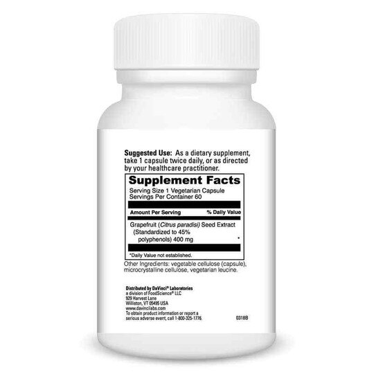 Grapefruit Seed Extract 400 Mg, 60 Veg Capsules, DL