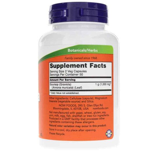 Graviola 500 Mg, 100 Veg Capsules, NOW