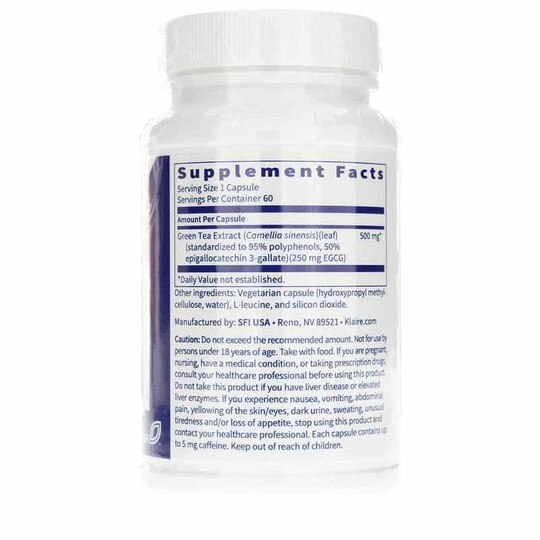 Green Tea Extract 500 Mg, 60 Capsules, KL
