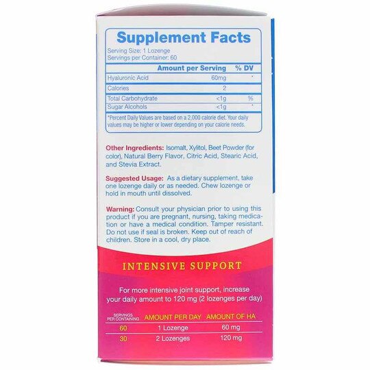 HA Chewable Lozenge for Joints Skin & Eyes, 60 Lozenges, HYG
