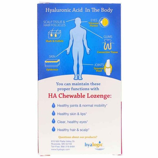 HA Chewable Lozenge for Joints Skin & Eyes, 60 Lozenges, HYG