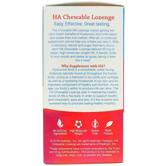 HA Chewable Lozenge for Joints Skin & Eyes, 60 Lozenges, HYG