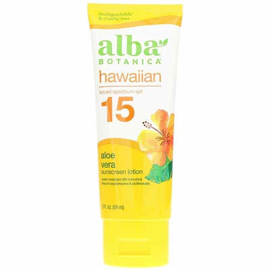 Hawaiian Aloe Vera Sunscreen Lotion SPF 15, 3 Oz, AB