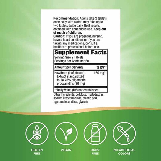 HeartCare Standardized Hawthorn, 120 Tablets, NWA