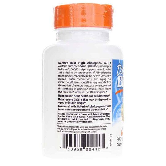 High Absorption CoQ10 200 Mg, 60 Veg Softgels, DRB