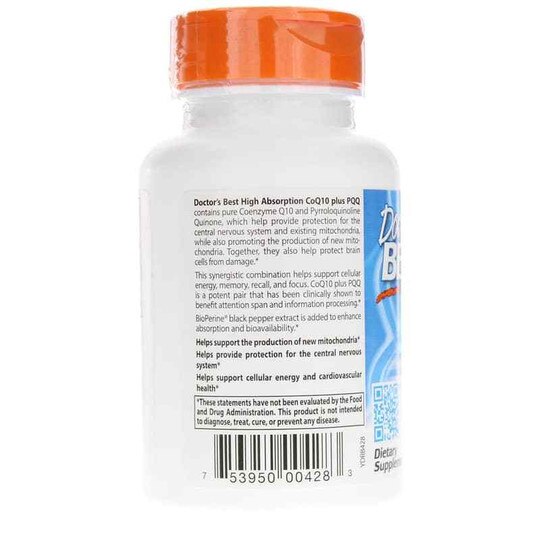 High Absorption CoQ10 + PQQ, 60 Veg Capsules, DRB