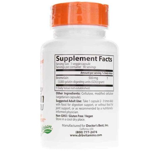 High Potency Bromelain 3000, 90 Veg Capsules, DRB