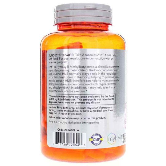 HMB 500 Mg Sports Recovery, 120 Veg Capsules, NOW