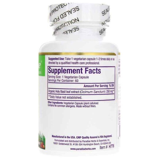 Holy Basil, 60 Veg Capsules, PHE