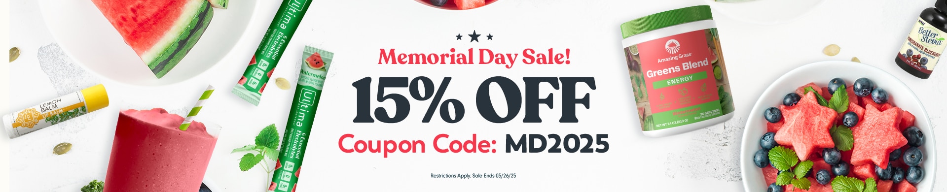 15% OFF Memorial Day Sale